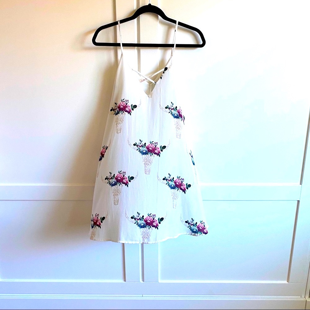 Peach Love Lined Floral Dress